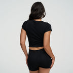 Cotton High-Waist Shorts - 5
