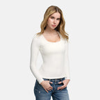 Cotton Longsleeve with Built-In Push-Up Bra - 3