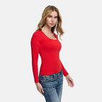Cotton Longsleeve with Built-In Push-Up Bra - 4