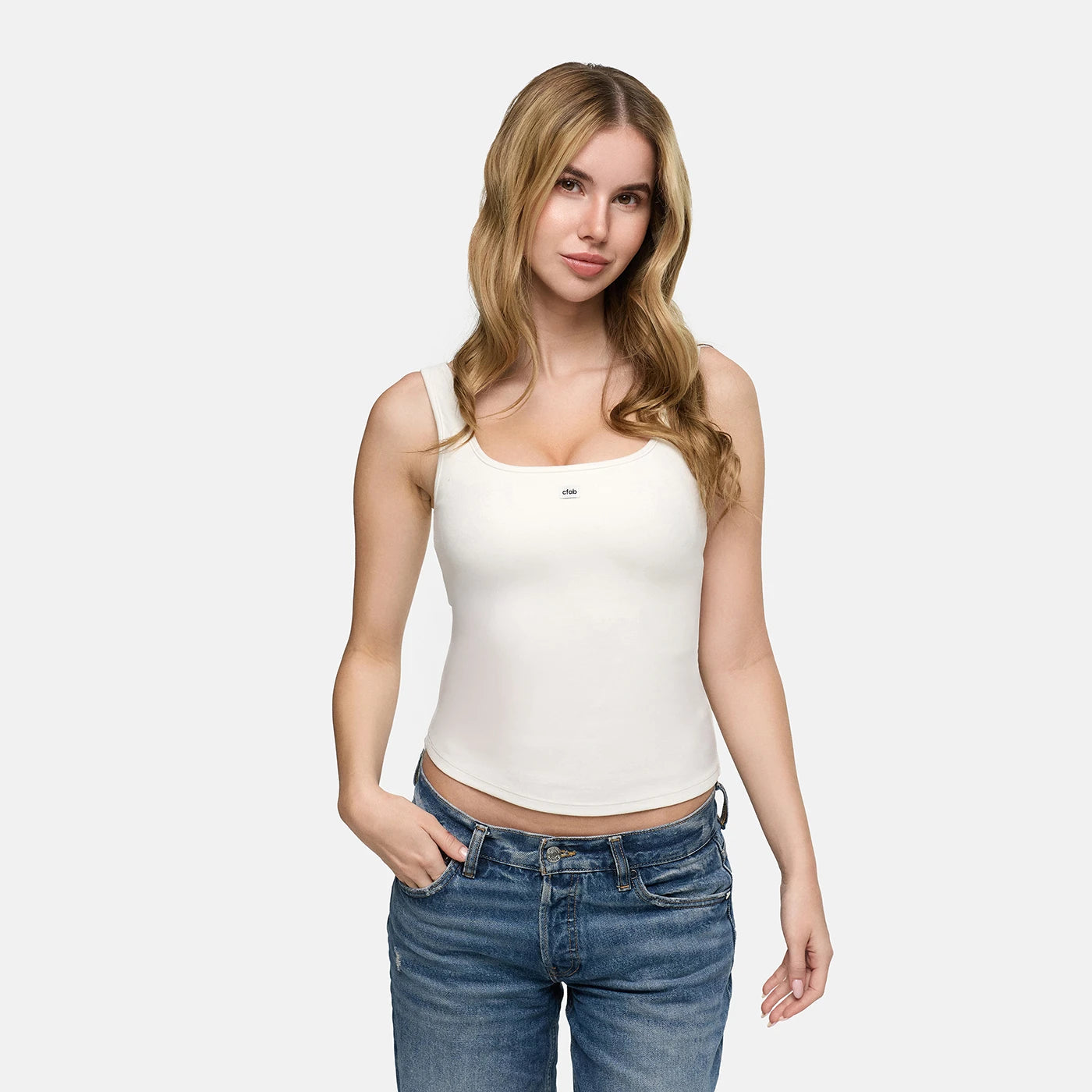 Cotton Tank with Built-In Push-Up Bra - 3